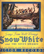 Victor, J-8: Walt Disney's Snow White And the Seven Dwarfs; 1st record of movie soundtrack music, 3 record set, rare if with cover; 1937